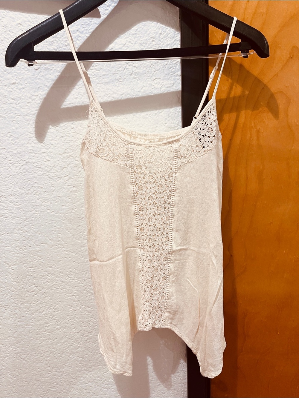 Women's Off-white Lace-Trim asymmetrical Top